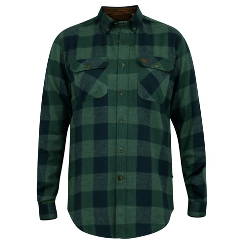 D555 Garfield Long Sleeve Check Overshirt Navy Green